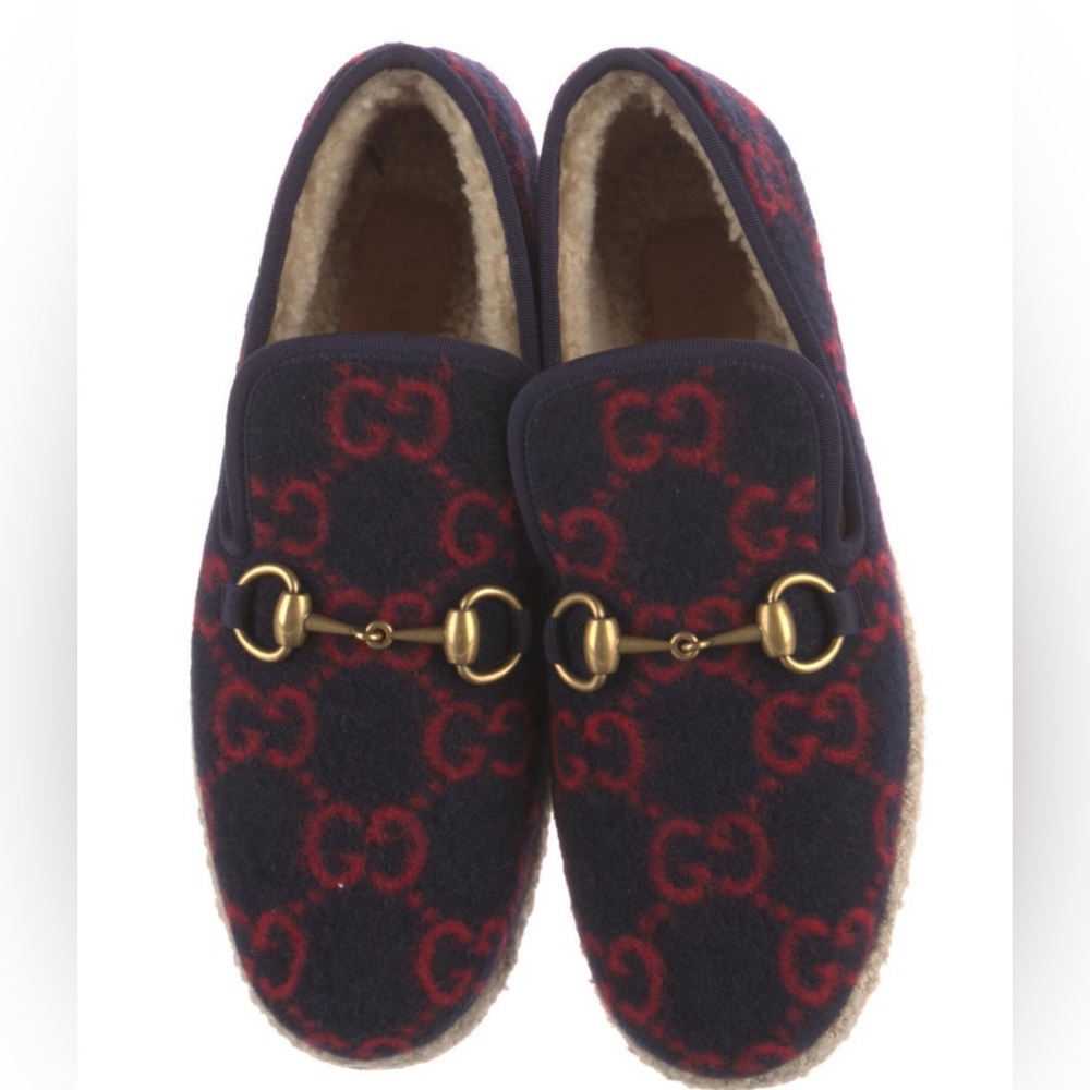 Gucci Wool Horesbit Loafers 35.5
